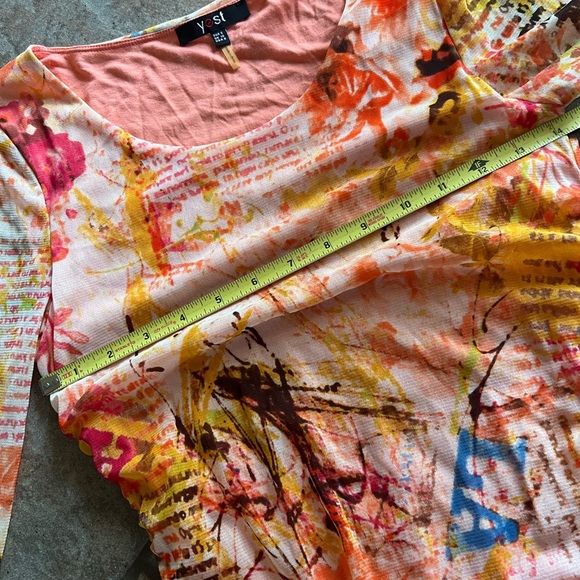 ⭐️BOGO FREE⭐️ YEST Mesh Lined Floral dress with Ruched sides Y2K Like New sz 6 - Picture 8 of 10